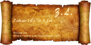 Zakariás Lia névjegykártya